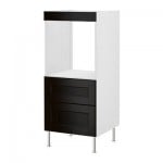 ФАКТУМ Высок шкаф д духовки+2 ящика - Рамшё черно-коричневый