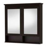 HEMNES зеркальный шкаф с 2 дверцами морилка черно-коричнев 103x16x98 cm