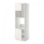 МЕТОД Выс шкаф д/духовки/СВЧ/2 дв/полки - 60x60x200 см, Лаксарби белый, белый