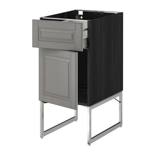 МЕТОД / МАКСИМЕРА Напольный шкаф с ящиком/дверью - под дерево черный, Будбин серый, 40x60x60 см МЕТОД / МАКСИМЕРА Напольный шкаф с ящиком/дверью - под дерево черный, Будбин серый, 40x60x60 см