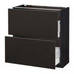 МЕТОД / МАКСИМЕРА Напольный шкаф с 2 ящиками - под дерево черный, Кунгсбакка антрацит, 80x37 см МЕТОД / МАКСИМЕРА Напольный шкаф с 2 ящиками - под дерево черный, Кунгсбакка антрацит, 80x37 см