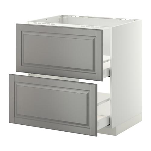 МЕТОД / МАКСИМЕРА Напольн шк п-мойку+2фрнт пнл/2 ящ - белый, Будбин серый, 80x60 см МЕТОД / МАКСИМЕРА Напольн шк п-мойку+2фрнт пнл/2 ящ - белый, Будбин серый, 80x60 см