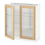 МЕТОД Напольный шкаф с 2 стекл дверцами - белый, 80x37x80 см