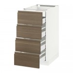 МЕТОД / МАКСИМЕРА Нплн шк 4фрнт/2нзк/3срд ящ - белый, Воксторп под грецкий орех, 40x60 см