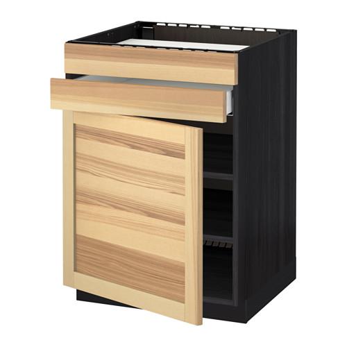 МЕТОД / МАКСИМЕРА Нап шк д/вар панели/дв/2фасада/1ящ - под дерево черный, Торхэмн естественный ясень