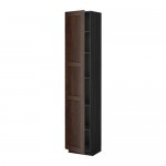 МЕТОД Высок шкаф с полками - под дерево черный, Эдсерум под дерево коричневый, 40x37x200 см МЕТОД Высок шкаф с полками - под дерево черный, Эдсерум под дерево коричневый, 40x37x200 см