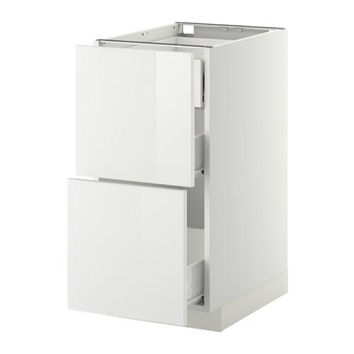 МЕТОД / ФОРВАРА Наполн шк 2 фрнт/3 средн ящ - белый, Рингульт глянцевый белый, 40x60 см