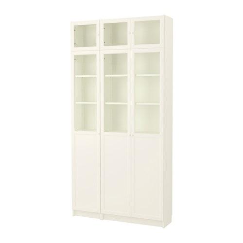 БИЛЛИ / ОКСБЕРГ Стеллаж - белый/стекло