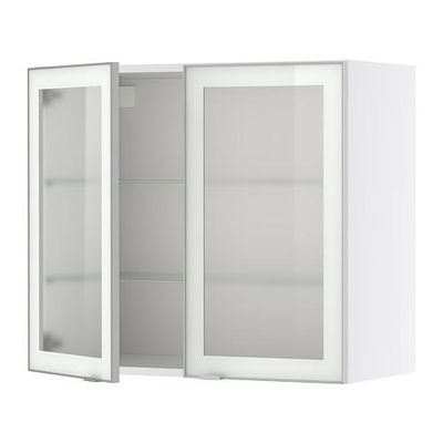 ФАКТУМ Навесной шкаф с 2 стеклянн дверями - Рубрик матовое стекло, 60x92 см
