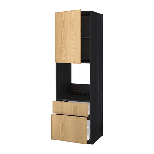 МЕТОД / МАКСИМЕРА Высок шкаф д духов+дверь/2 ящика - под дерево черный, Экестад дуб, 60x60x200 см МЕТОД / МАКСИМЕРА Высок шкаф д духов+дверь/2 ящика - под дерево черный, Экестад дуб, 60x60x200 см