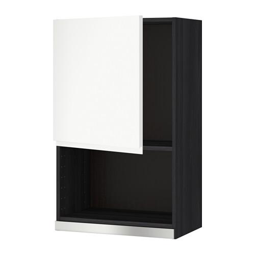 МЕТОД Навесной шкаф для СВЧ-печи - под дерево черный, Воксторп белый, 60x100 см МЕТОД Навесной шкаф для СВЧ-печи - под дерево черный, Воксторп белый, 60x100 см