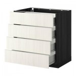 МЕТОД / ФОРВАРА Напольн шкаф 4 фронт панели/4 ящика - 80x60 см, Росдаль белый ясень, под дерево черный МЕТОД / ФОРВАРА Напольн шкаф 4 фронт панели/4 ящика - 80x60 см, Росдаль белый ясень, под дерево черный