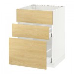 МЕТОД / МАКСИМЕРА Напольн шк п-мойку+3фрнт пнл/2ящ - 60x60 см, Тингсрид под березу, белый МЕТОД / МАКСИМЕРА Напольн шк п-мойку+3фрнт пнл/2ящ - 60x60 см, Тингсрид под березу, белый