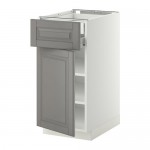 МЕТОД / ФОРВАРА Напольн шкаф двр/фр пнл/плк/2низ ящ - белый, Будбин серый, 40x60 см МЕТОД / ФОРВАРА Напольн шкаф двр/фр пнл/плк/2низ ящ - белый, Будбин серый, 40x60 см