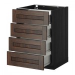 МЕТОД / ФОРВАРА Напольн шкаф 4 фронт панели/4 ящика - 60x60 см, Эдсерум под дерево коричневый, под дерево черный МЕТОД / ФОРВАРА Напольн шкаф 4 фронт панели/4 ящика - 60x60 см, Эдсерум под дерево коричневый, под дерево черный