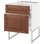 МЕТОД / МАКСИМЕРА Напольн шкаф 2фронт пнл/2низ/1вс ящ - белый, Филипстад коричневый, 60x60x60 см