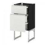 МЕТОД / ФОРВАРА Наполн шк 2 фрнт/3 средн ящ - 40x37x60 см, Нодста белый/алюминий, под дерево черный МЕТОД / ФОРВАРА Наполн шк 2 фрнт/3 средн ящ - 40x37x60 см, Нодста белый/алюминий, под дерево черный