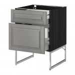 МЕТОД Наполн шк 2 фрнт/3 средн ящ - под дерево черный, Будбин серый, 60x60x60 см МЕТОД Наполн шк 2 фрнт/3 средн ящ - под дерево черный, Будбин серый, 60x60x60 см