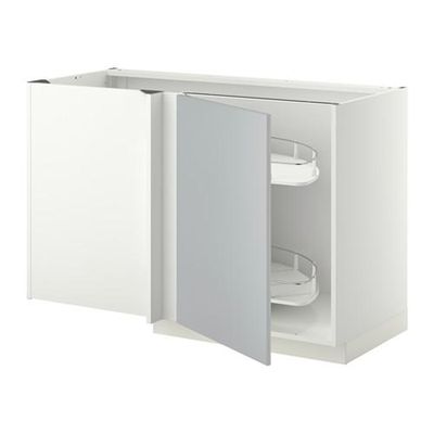 МЕТОД Угловой напол шкаф с выдвижн секц - Веддинге серый, белый