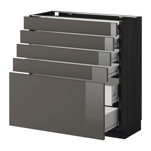 МЕТОД / ФОРВАРА Нплн шк 5фронт/4нзк/2срд ящ - под дерево черный, Рингульт глянцевый серый, 80x37 см МЕТОД / ФОРВАРА Нплн шк 5фронт/4нзк/2срд ящ - под дерево черный, Рингульт глянцевый серый, 80x37 см