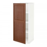 МЕТОД Высок шкаф с полками - белый, Филипстад коричневый МЕТОД Высок шкаф с полками - белый, Филипстад коричневый