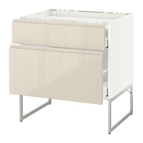 МЕТОД / МАКСИМЕРА Напольн шкаф/2фронт пнл/3ящика - белый, 80x60x60 см