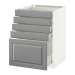 МЕТОД / ФОРВАРА Напольный шкаф с 5 ящиками - 60x60 см, Будбин серый, белый МЕТОД / ФОРВАРА Напольный шкаф с 5 ящиками - 60x60 см, Будбин серый, белый
