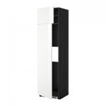 МЕТОД Выс шкаф д/холодильн или морозильн - 60x60x220 см, Рингульт глянцевый белый, под дерево черный