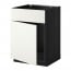 METOD напольный шкаф п-мойку с дв/фр пнл черный/Хэггеби белый 60x60 см