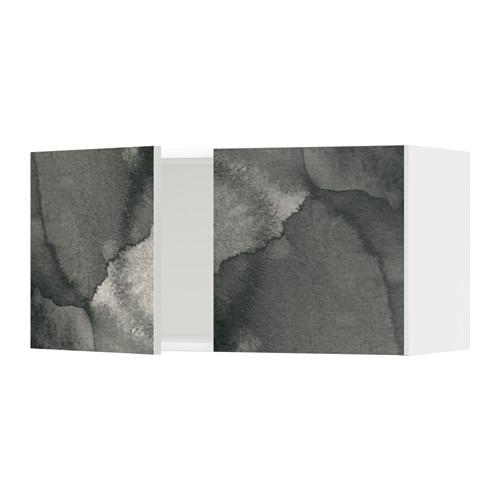 МЕТОД Навесной шкаф с 2 дверями - белый, Кальвиа с печатным рисунком МЕТОД Навесной шкаф с 2 дверями - белый, Кальвиа с печатным рисунком