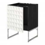 МЕТОД Напольный шкаф для раковины - под дерево черный, Гэррестад белый