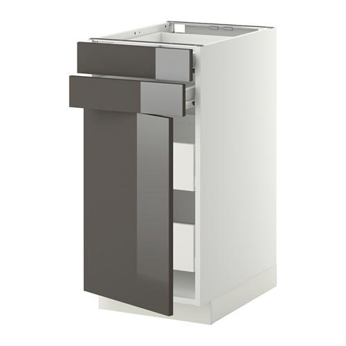 МЕТОД / ФОРВАРА Нплн шк двр/2фрнт/2нзк/2срд ящ - белый, Рингульт глянцевый серый, 40x60 см МЕТОД / ФОРВАРА Нплн шк двр/2фрнт/2нзк/2срд ящ - белый, Рингульт глянцевый серый, 40x60 см