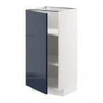 МЕТОД Напольный шкаф с полками - белый, Ерста глянцевый черно-синий, 40x37 см МЕТОД Напольный шкаф с полками - белый, Ерста глянцевый черно-синий, 40x37 см