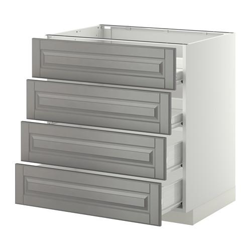 МЕТОД / ФОРВАРА Напольн шкаф 4 фронт панели/4 ящика - белый, Будбин серый, 80x60 см МЕТОД / ФОРВАРА Напольн шкаф 4 фронт панели/4 ящика - белый, Будбин серый, 80x60 см