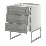 МЕТОД / ФОРВАРА Напольн шкаф 3фронт пнл/2низ/2ср ящ - 60x60x60 см, Будбин серый, белый МЕТОД / ФОРВАРА Напольн шкаф 3фронт пнл/2низ/2ср ящ - 60x60x60 см, Будбин серый, белый