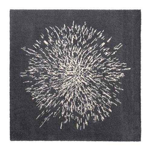 SANDERUM ковер, длинный ворс серый/белый