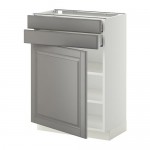 МЕТОД / МАКСИМЕРА Напольный шкаф с дверцей/2 ящиками - белый, Будбин серый, 60x37 см МЕТОД / МАКСИМЕРА Напольный шкаф с дверцей/2 ящиками - белый, Будбин серый, 60x37 см