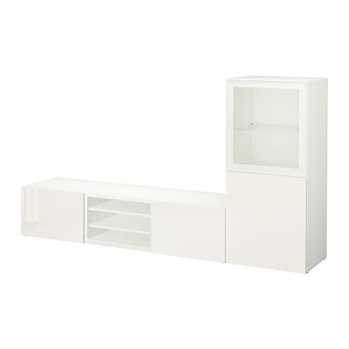 BESTÅ шкаф для ТВ, комбин/стеклян дверцы