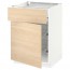 МЕТОД / ФОРВАРА Напольн шкаф с пров корз/ящ/дверью - белый, Аскерсунд под светлый ясень, 60x60 см