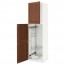МЕТОД Выс шк с отд д/акс д/убрк - белый, Филипстад коричневый, 60x60x220 см