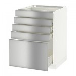 МЕТОД / ФОРВАРА Напольный шкаф с 5 ящиками - 60x60 см, Гревста нержавеющ сталь, белый МЕТОД / ФОРВАРА Напольный шкаф с 5 ящиками - 60x60 см, Гревста нержавеющ сталь, белый