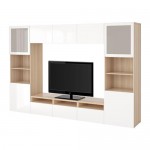 BESTÅ шкаф для ТВ, комбин/стеклян дверцы