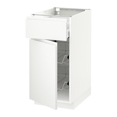 МЕТОД / МАКСИМЕРА Напольн шкаф с пров корз/ящ/дверью - белый, Воксторп белый, 40x60 см МЕТОД / МАКСИМЕРА Напольн шкаф с пров корз/ящ/дверью - белый, Воксторп белый, 40x60 см