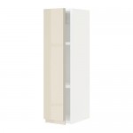 МЕТОД Шкаф навесной с полкой - белый, Воксторп глянцевый светло-бежевый, 20x80 см МЕТОД Шкаф навесной с полкой - белый, Воксторп глянцевый светло-бежевый, 20x80 см