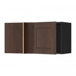 МЕТОД Шкаф навесной угловой - под дерево черный, Эдсерум под дерево коричневый