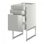 МЕТОД / ФОРВАРА Напольн шкаф 3фронт пнл/2низ/2ср ящ - 40x60x60 см, Гревста нержавеющ сталь, белый МЕТОД / ФОРВАРА Напольн шкаф 3фронт пнл/2низ/2ср ящ - 40x60x60 см, Гревста нержавеющ сталь, белый