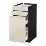 МЕТОД / МАКСИМЕРА Нплн шк с вдв мдл/2 фрнт - под дерево черный, Воксторп глянцевый светло-бежевый, 40x60 см