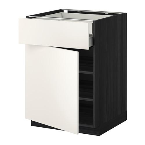 МЕТОД / МАКСИМЕРА Напольн шкаф двр/фр пнл/плк/2низ ящ - под дерево черный, Веддинге белый, 60x60 см МЕТОД / МАКСИМЕРА Напольн шкаф двр/фр пнл/плк/2низ ящ - под дерево черный, Веддинге белый, 60x60 см