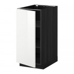 МЕТОД Напольный шкаф с полками - под дерево черный, Рингульт глянцевый белый, 40x60 см МЕТОД Напольный шкаф с полками - под дерево черный, Рингульт глянцевый белый, 40x60 см