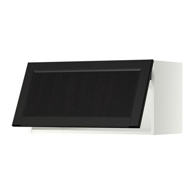 МЕТОД Горизонтальный навесной шкаф - 80x40 см, Лаксарби черно-коричневый, белый